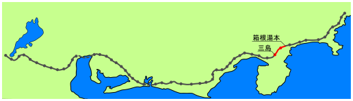 放浪日記第六日目ＭＡＰ｜箱根湯本－三島